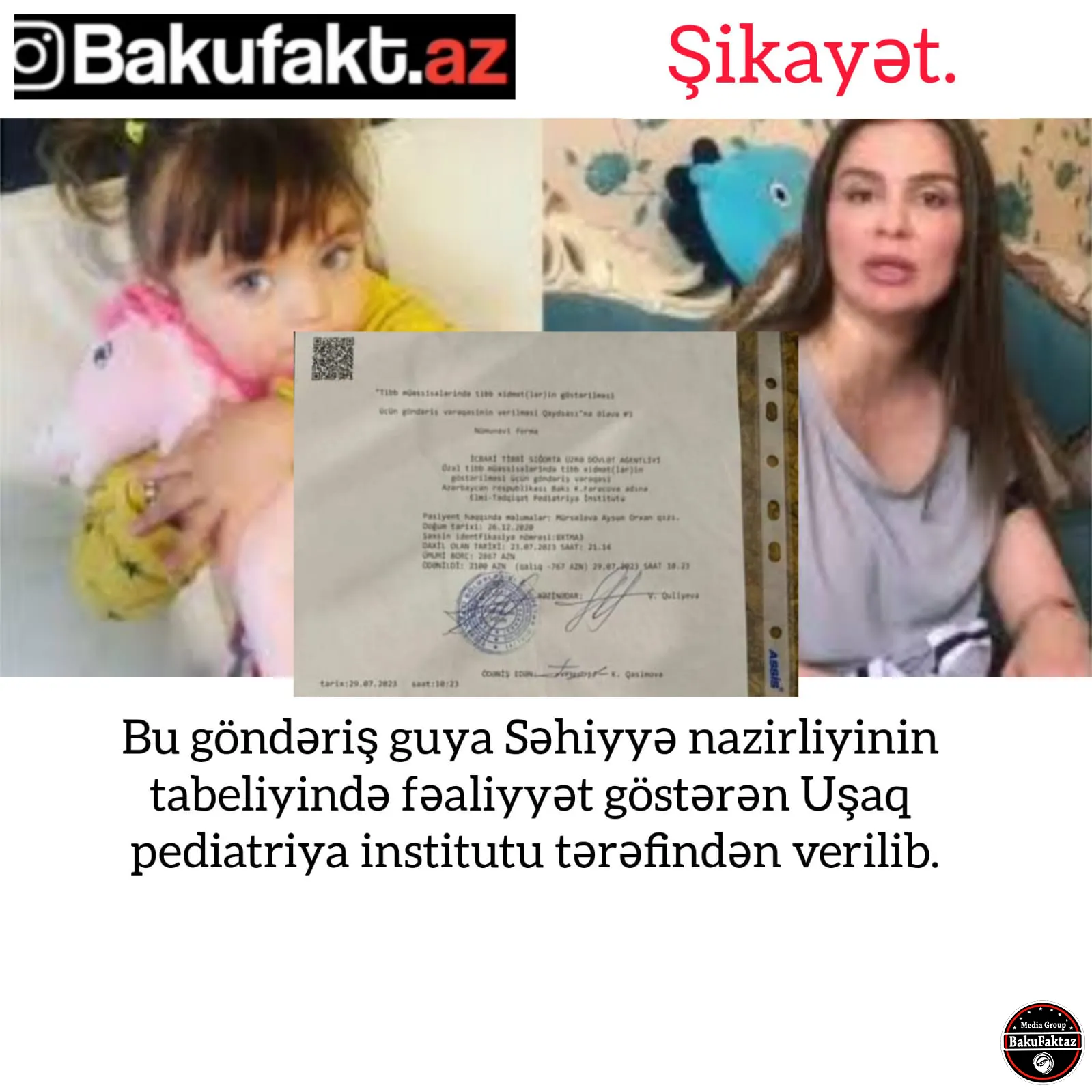 Səhiyyə Nazirliyi nin "bizə aid deyi"l dediyi gondəriş